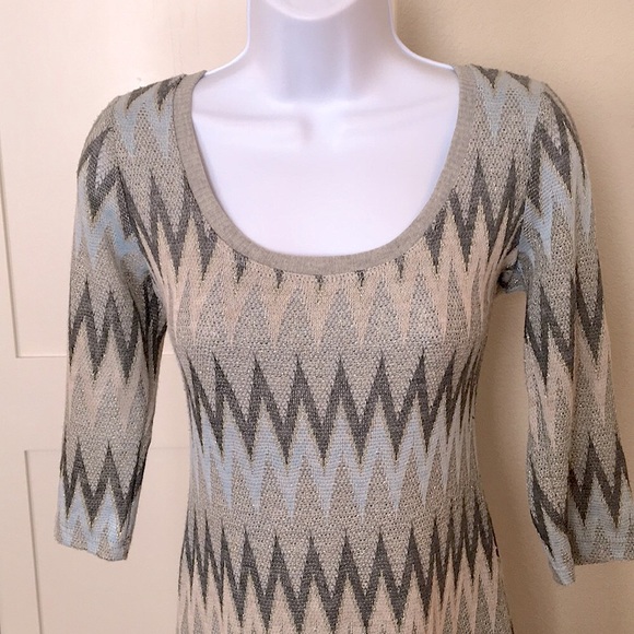 Gorgeous Chevron Pastel Knit Sweater Dress - Picture 2 of 6